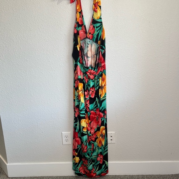 Kisses & Hugs Womens 2X Tropical Stretch Jersey Knit Floral Hawaiian Maxi Dress - Picture 7 of 9